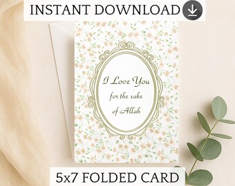 Valentine's Day Islamic Love Card – Muslim Couples Romantic Anniversary Card (Digital Download)