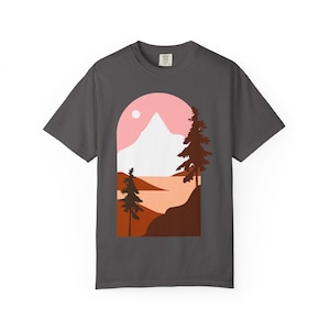 Mountain Sunset T-Shirt, Eco-Friendly Tee, Outdoor Adventure Apparel, Unisex Casual Wear, Nature Lover Gift, Hiking Shirt