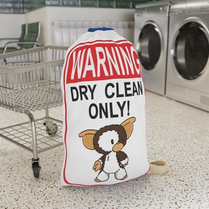 Cute Gremlin Laundry Bag with Warning Design, Fun Household Organizer, Cute Gift for Pet Lovers, Laundry Day Essential, Unique Home Decor