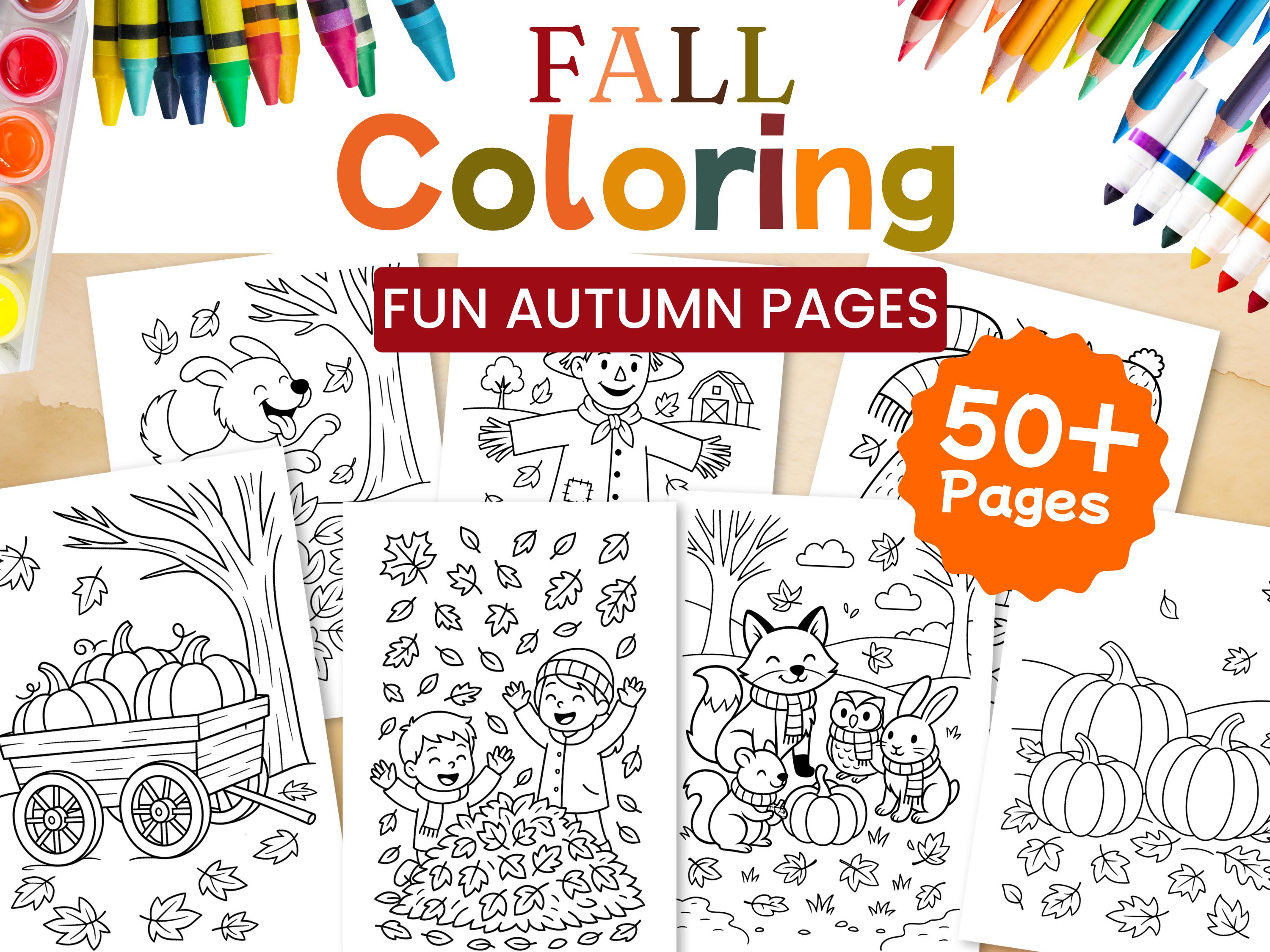 50+ Fall Coloring Pages for Kids | Autumn Printable Activity Pack ...
