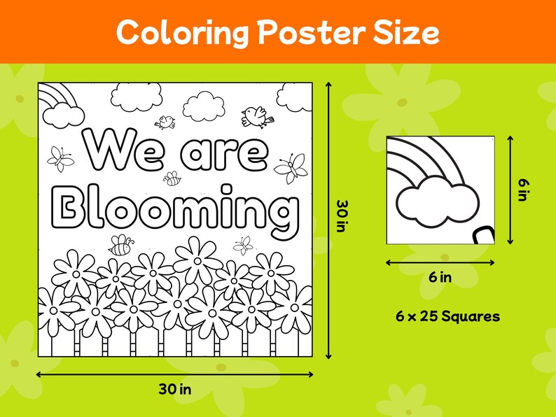 We Are Blooming Collaborative Coloring Poster | Spring Classroom ...