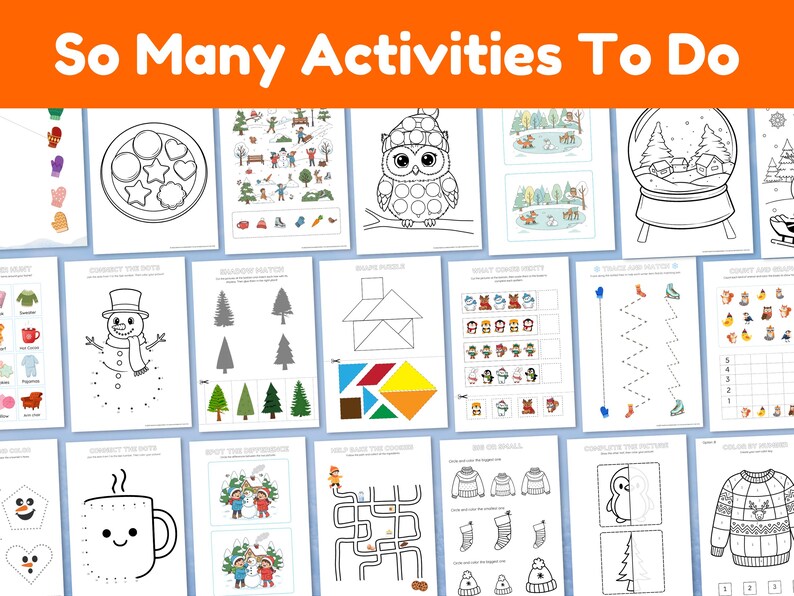 Winter Activity Pack for Kids | 50+ Printable Worksheets for Toddlers ...