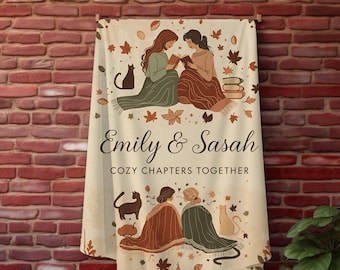 Personalized Book Lovers Soft Blanket for Fall