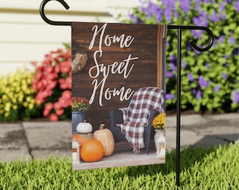Home Sweet Home Garden Banner: Vintage Fall Decor