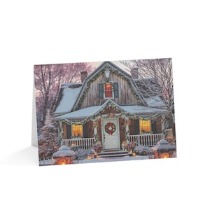 Retro Vintage Farmhouse Winter Wonderland Greeting Cards - Holiday, Christmas, Winter, Seasonal, Festive, Home Decor