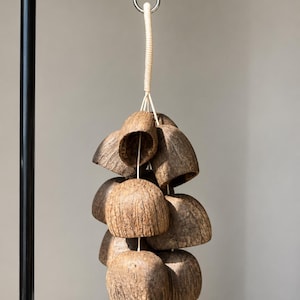 Handmade Wind Chime, sugar palm fruit shells, Seed Shaker, Self Care Gift, Calming Sound Decor, Boho Wabi Sabi Decor, musical instrument