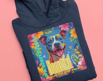 Pit Bull Pride Hoodie: Colorful Dog Lover Sweatshirt
