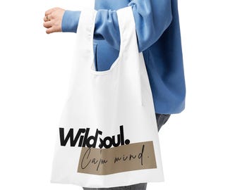 Torba na zakupy z przesłaniem – torba z tkaniny bawełnianej / torba typu tote dla kobiet i mężczyzn / ekologiczna torba na zakupy / pomysł na prezent