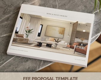 Luxus Innenarchitekt Fee Vorschlag Vorlage | Kundenvorschlag Vorlage | Designer Fee Präsentation | Canva Vorlage (Digitaler Download)