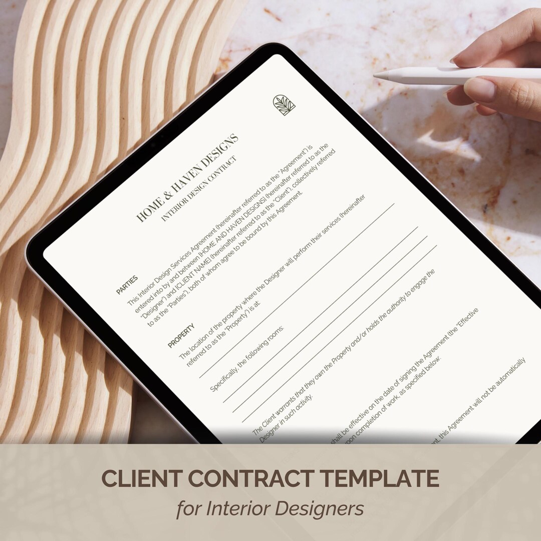 Interior Designer Client Contract Template | Interior Design Services ...