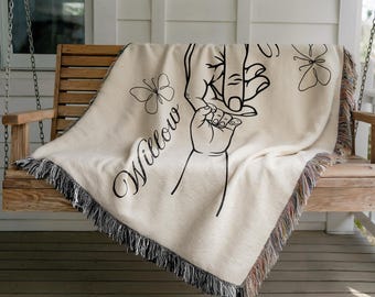 Personalize First Mothers day Gift, New Mum Custom Blanket, 1st Mother's Day , Girl and Boy, Floral Sentimental Gift Mom, Nursery Blanket