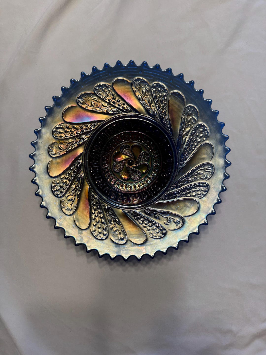 antique-dugan-amethyst-blue-carnival-glass-dugan-9in-plate-etsy