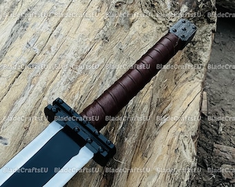 Handgesmeed grootzwaard van koolstofstaal: anime-vikingreplicazwaard