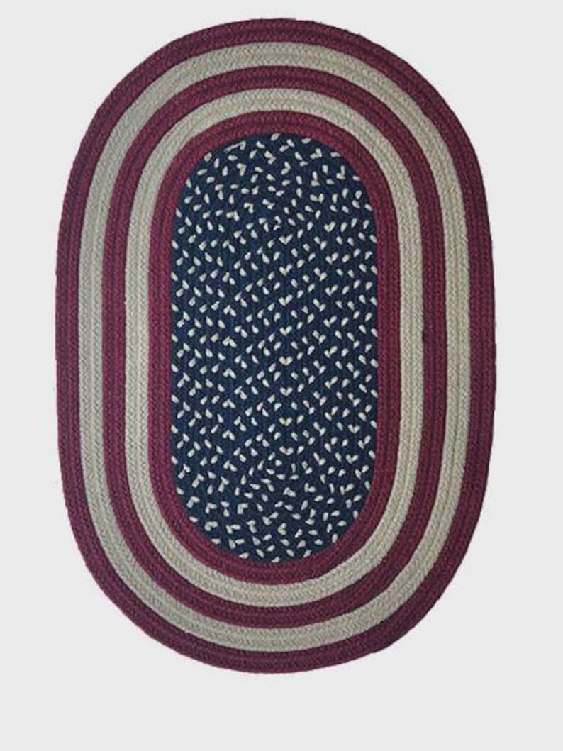 American Flag Braided Rug – Patriotic USA Farmhouse, Handmade Olefin ...
