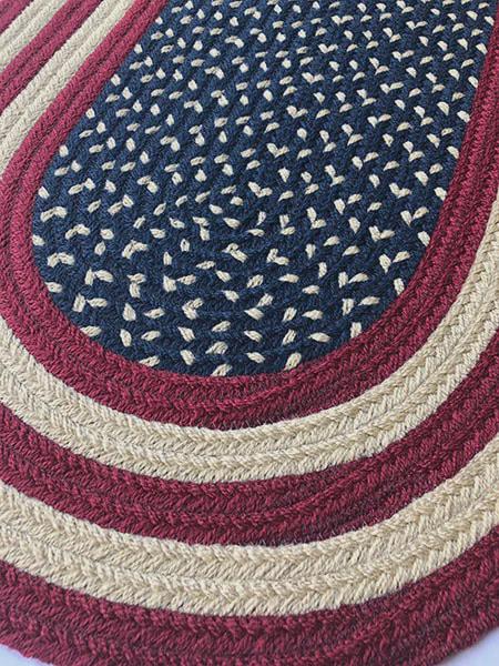 American Flag Braided Rug – Patriotic USA Farmhouse, Handmade Olefin ...