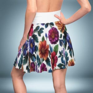 Floral Women&#39;s Skater Skirt, Boho Chic, Spring/Summer Fashion, Casual Wear, Party Outfit, Floral Print Dress