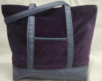Velvet Tote Bag | Purple Reign|Upcycled Upholstery Carryall|Purple Reign a Regal Tote for Every Adventure