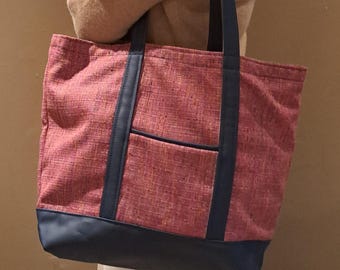 Extra grote tweed-draagtas – schoudertas van hergebruikte bekleding