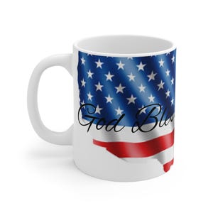 Patriotic Coffee Mug | &#39;Bless the USA&#39; | Great Gift for Veterans, Independence Day, Memorial Day, Americana Decor, Coffee Lover