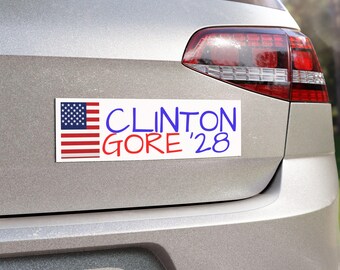 Political Car Magnet, Vote Clinton Gore 2028, Election Magnet, Bumper Sticker, Campaign Accessory, Vehicle Decor