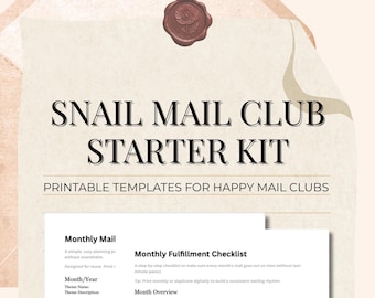Snail Mail Club Starter Kit – Printable Templates and Guides