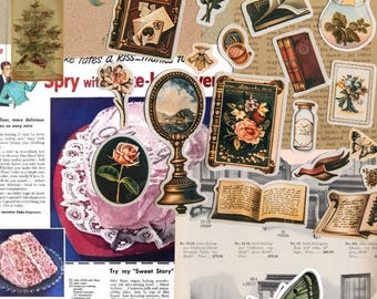 Custom Ephemera Junk Journal Kit | Vintage, Retro, Bookish | Starter Pack, Gift Bundle, Mystery Grab Bag