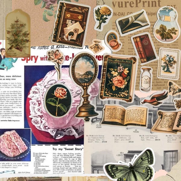 Personalized Ephemera Junk Journal Kit | Vintage, Retro, Bookish | Starter Pack, Gift Bundle, Mystery Grab Bag