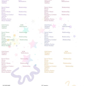 Kontaktliste für Notfälle in der Kindertagesstätte