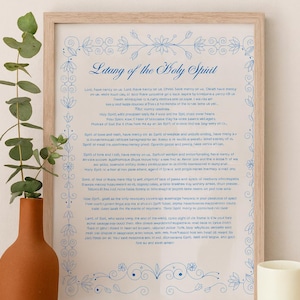 Litany of the Holy Spirit | Catholic Prayer Wall Art | Printable Digital Download (8x10in)