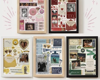 5 Matchbook Poster Templates + Bonus Elements | Editable Canva Matchbox Art | Printable Gift