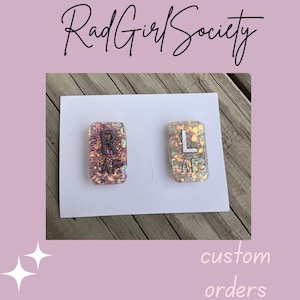 Set of 2 small chunky glitter lead X-ray markers (right and left)