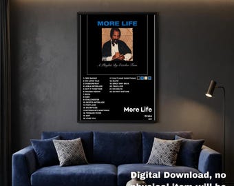 Drake More Life Poster | Hip Hop Album Poster | Rap Music Wall Art | Drake Tracklist Poster | Music Room Decor | Aesthetic Album Print