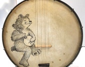 Vintage Banjo Bear Painted On A Beltone tenor BANJO plectrum Uke Regal pre war