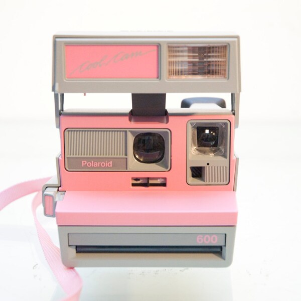 Vintage Pink and Grey Retro 80s Polaroid Cool Cam ZAZZY with CASE Complete