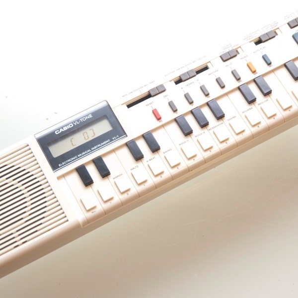 Vintage Eggshell Casio Keyboard VL-tone Synthesizer AND drum machine Synth POP Forever