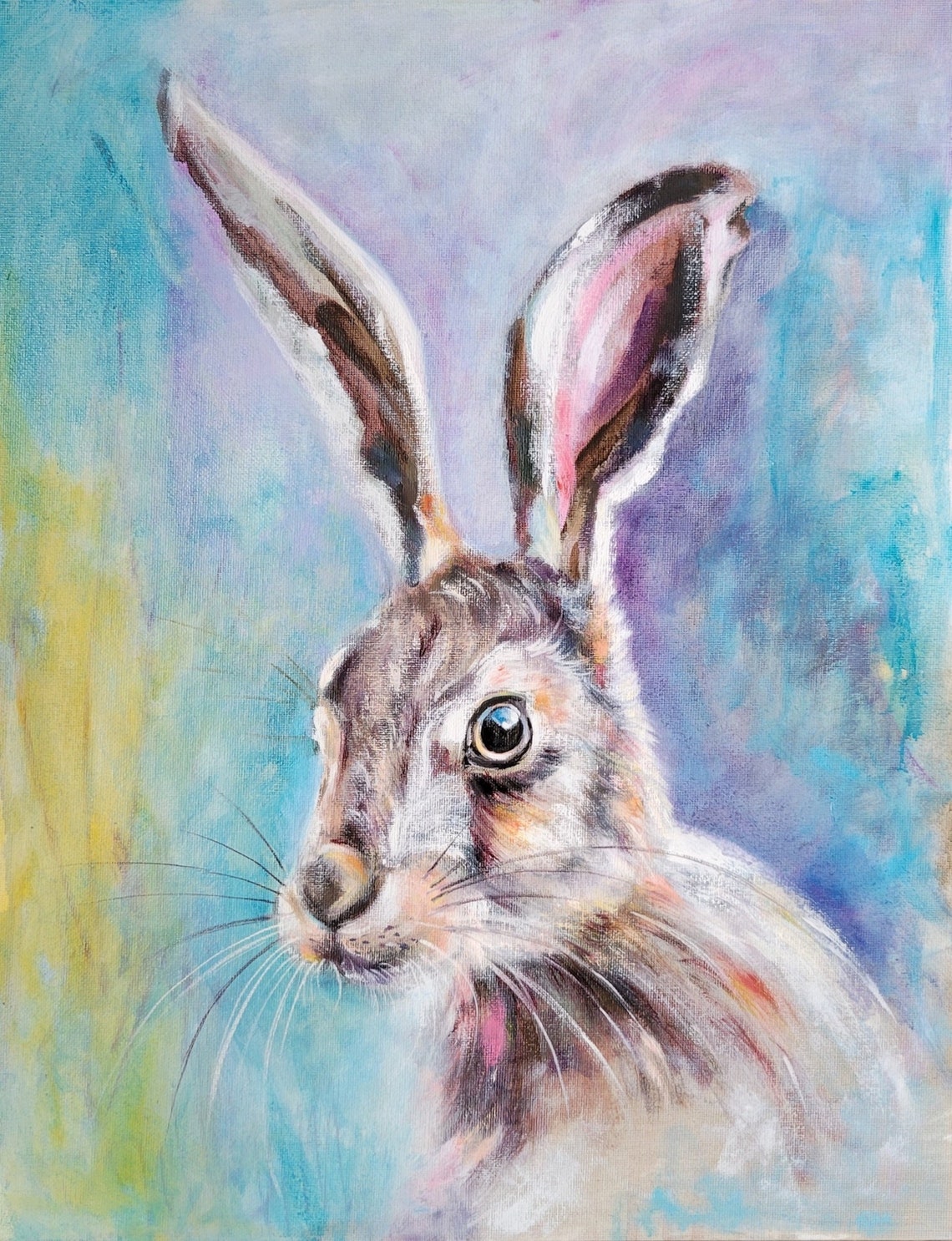 Bunny Hare Rabbit Bunny Art Gift a Painting Original Art Etsy India