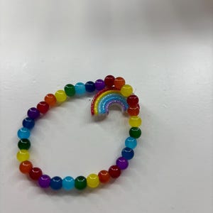 Handmade Rainbow Pride Bracelet – Colorful Beaded Jewelry, Kids Safe