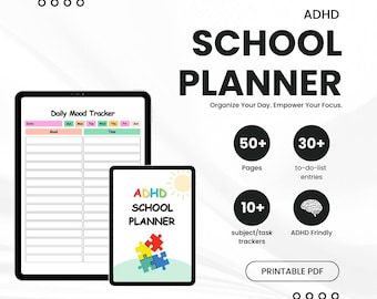 Agenda scolaire imprimable TDAH : agenda étudiant (PDF)