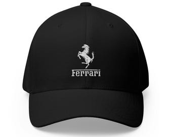 Casquette brodée cheval cabré | Chapeau structuré à dos fermé
