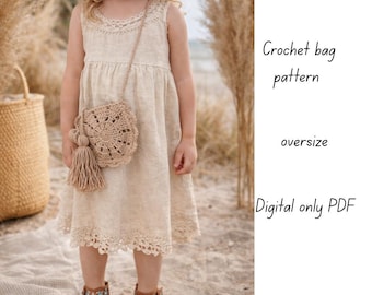 Boho Round Crochet Bag Pattern PDF | Child & Adult Size| Beginner Friendly | Handmade Crossbody Purse |