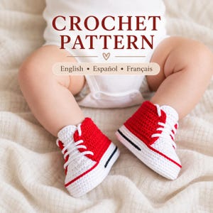Crochet Baby Converse Sneakers Pattern: Newborn to 9 Months (PDF)