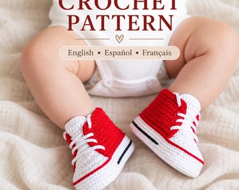 Crochet Baby Converse Sneakers Pattern: Newborn to 9 Months (PDF)