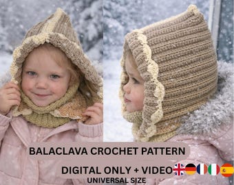 Crochet Balaclava Pattern | Hooded Cowl for Kids & Adults | Warm Winter Crochet |