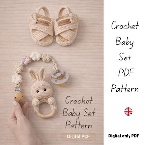 Crochet Flower Pacifier Clip Pattern: Amigurumi Daisy Soother Holder PDF pattern