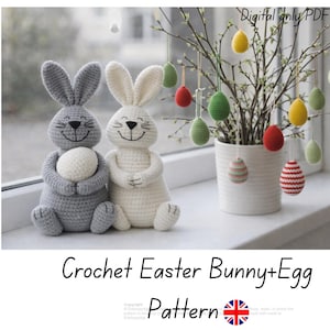 Gehaakte paaspatroonbundel pdf | Haakset konijn en ei | Lentedecorpatronen | Direct downloaden