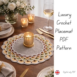 Luxury Crochet Placemat Pattern, Elegant Table ,Modern ,easy Festive Table Decor (PDF)