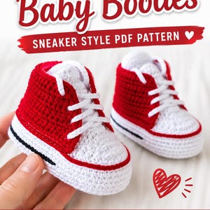 Crochet Baby Converse Sneakers Pattern: Newborn to 9 Months (PDF)