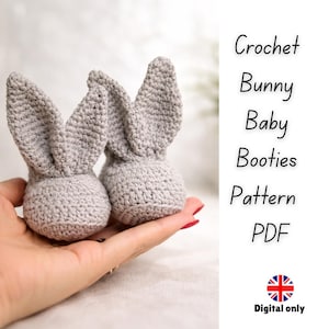 Hase Baby Booties Häkelanleitung PDF | 0-3 Schuhe | Neugeborenen Booties | Ostern | Sofort Download