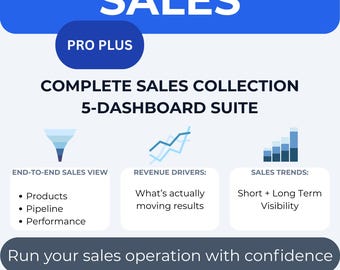 Sales Dashboard Pro Plus Suite (Set of 5) | Power BI Complete Insights