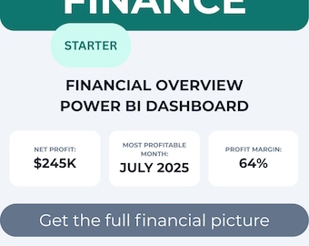 Finance Dashboard Starter Kit | Power BI Financial Overview Insights